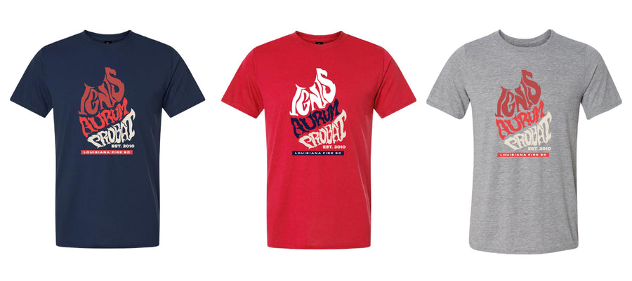 Louisiana Fire Latin Tee Louisiana Fire Spiritwear - Third Coast Soccer