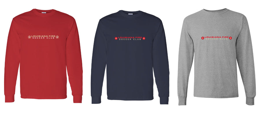 Louisiana Fire Stack LS Tee Louisiana Fire Spiritwear - Third Coast Soccer