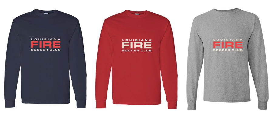 Louisiana Fire Wordmark LS Tee Louisiana Fire Spiritwear - Third Coast Soccer