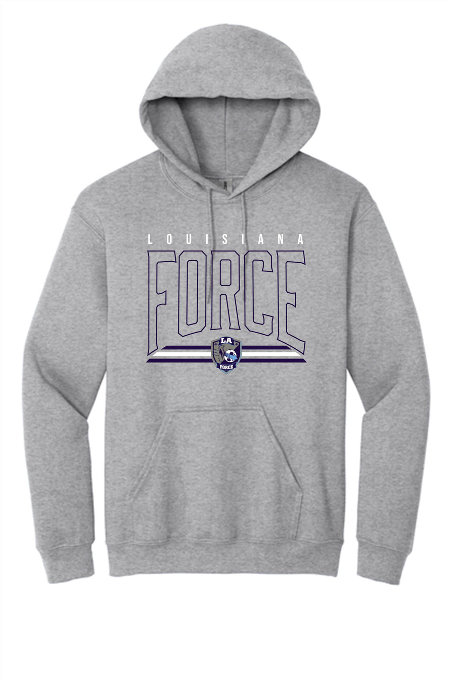 LA FORCE Letter Hooded Sweatshirt LA FORCE Spiritwear Sport Grey Youth Small - Third Coast Soccer