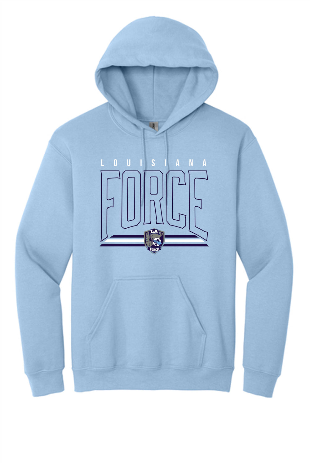 LA FORCE Letter Hooded Sweatshirt LA FORCE Spiritwear Light Blue Youth Small - Third Coast Soccer