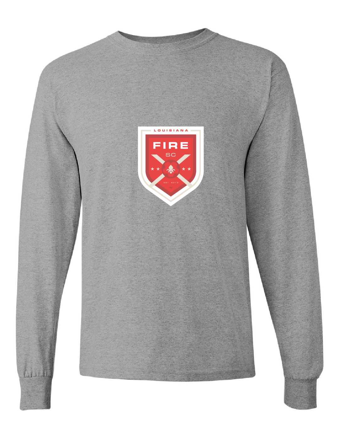 Louisiana Fire Big LS Tee Louisiana Fire Spiritwear Sport Grey Mens Small - Third Coast Soccer