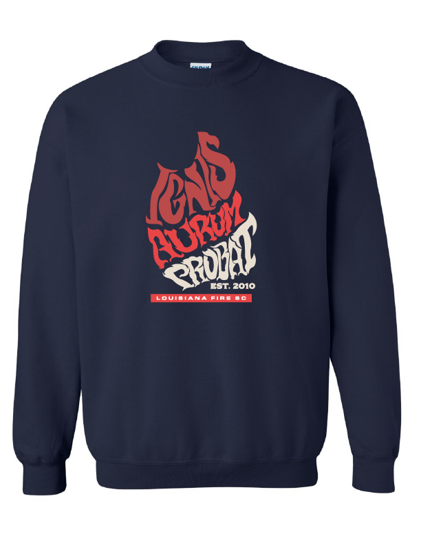 Louisiana Fire Latin Sweatshirt Louisiana Fire SC Spiritwear Navy Youth Small - Third Coast Soccer