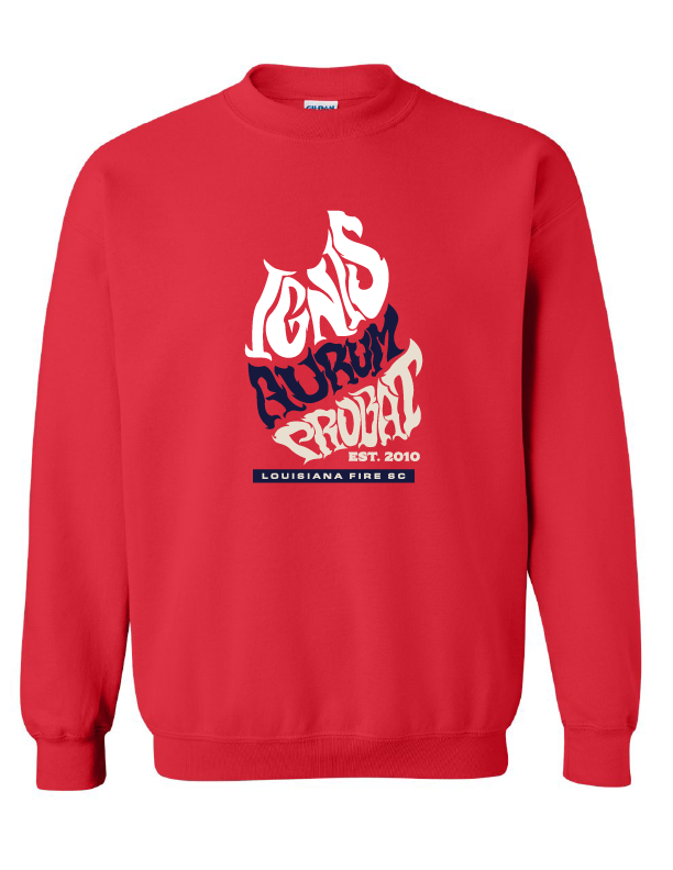Louisiana Fire Latin Sweatshirt Louisiana Fire SC Spiritwear Red Youth Small - Third Coast Soccer