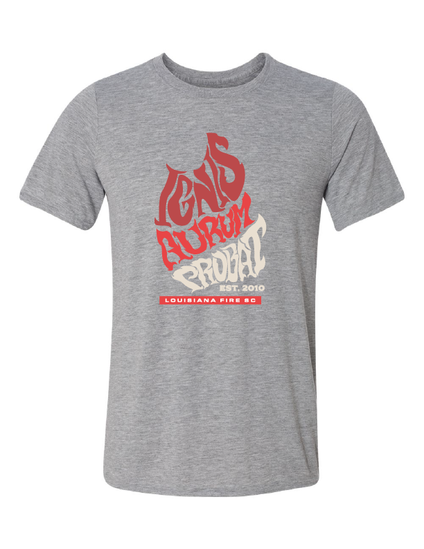 Louisiana Fire Latin Tee Louisiana Fire Spiritwear Sport Grey Mens Small - Third Coast Soccer