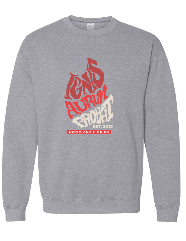 Louisiana Fire Latin Sweatshirt Louisiana Fire SC Spiritwear Sport Grey Youth Small - Third Coast Soccer