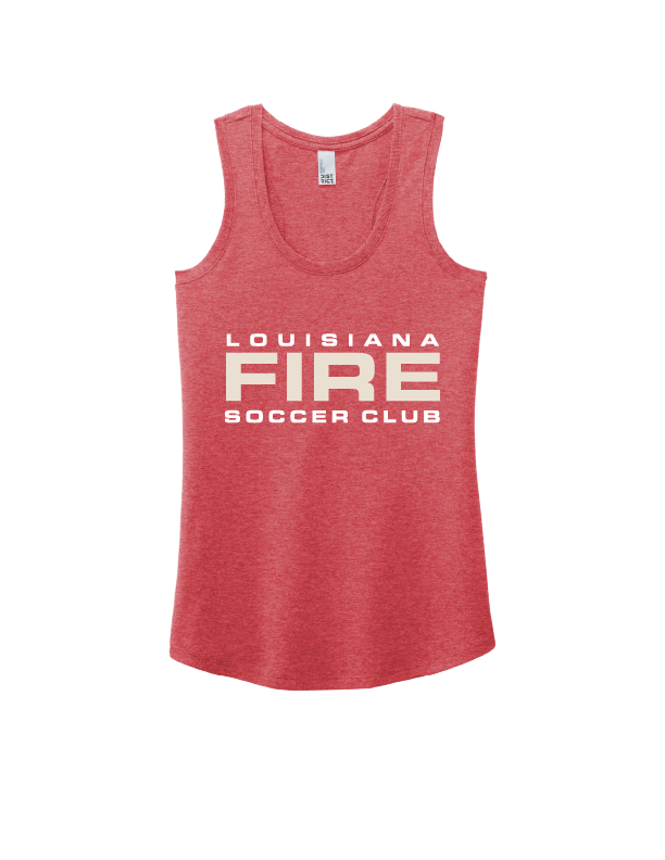Louisiana Fire Wordmark Women's Racerback Tank Louisiana Fire Spiritwear Red Frost Womens Small - Third Coast Soccer