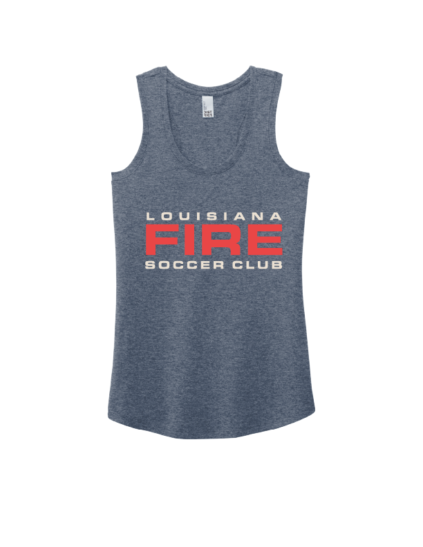 Louisiana Fire Wordmark Women's Racerback Tank Louisiana Fire Spiritwear Navy Frost Womens Small - Third Coast Soccer