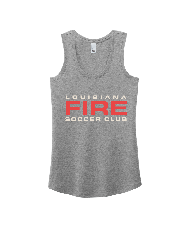Louisiana Fire Wordmark Women's Racerback Tank Louisiana Fire Spiritwear Grey Frost Womens Small - Third Coast Soccer