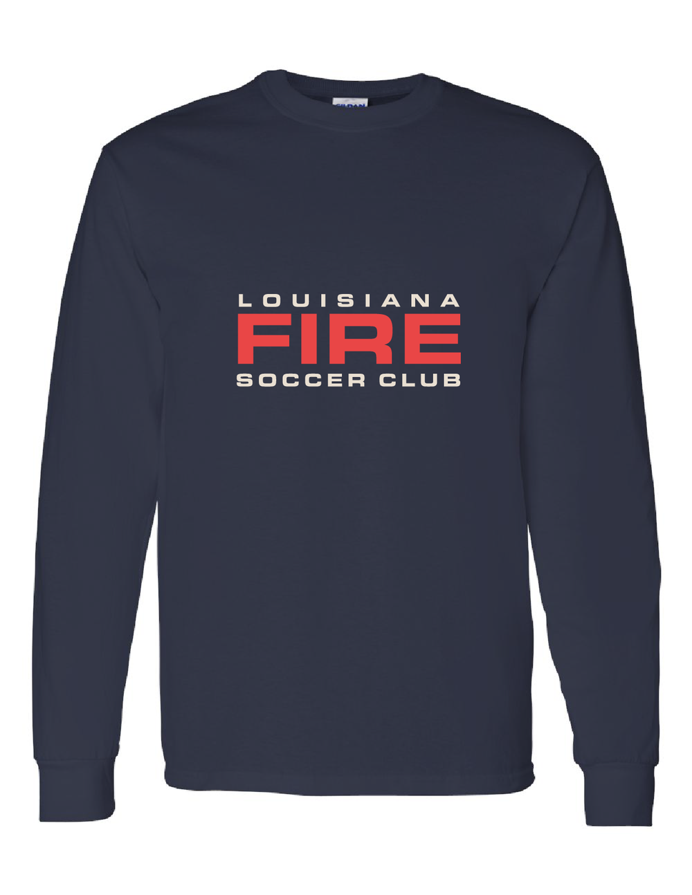 Louisiana Fire Wordmark LS Tee Louisiana Fire Spiritwear Navy Mens Small - Third Coast Soccer