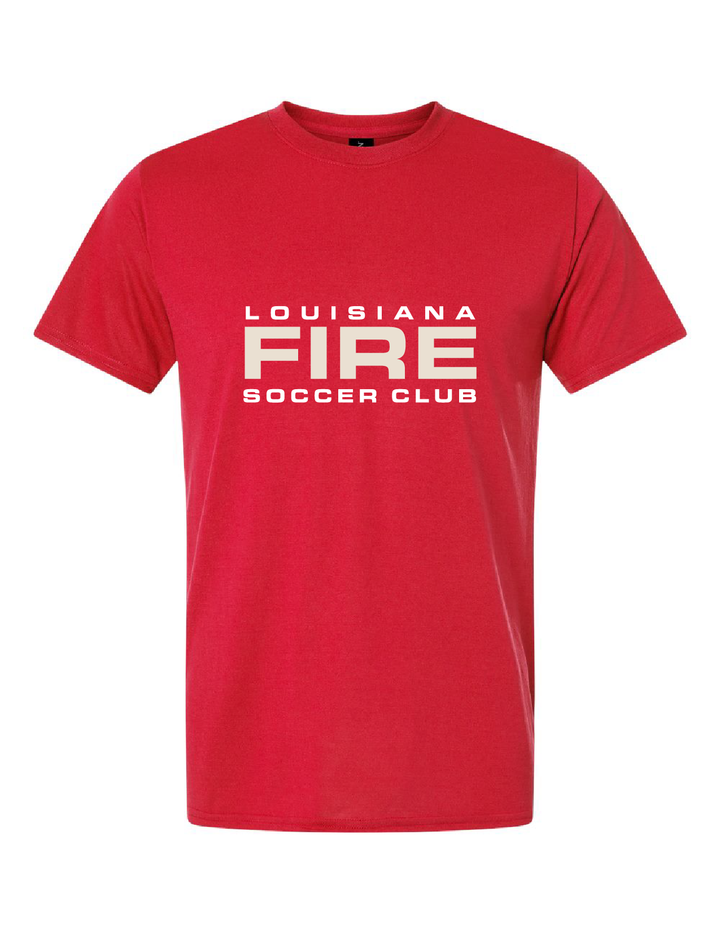 Louisiana Fire Wordmark Tee Louisiana Fire Spiritwear Red Mens Small - Third Coast Soccer