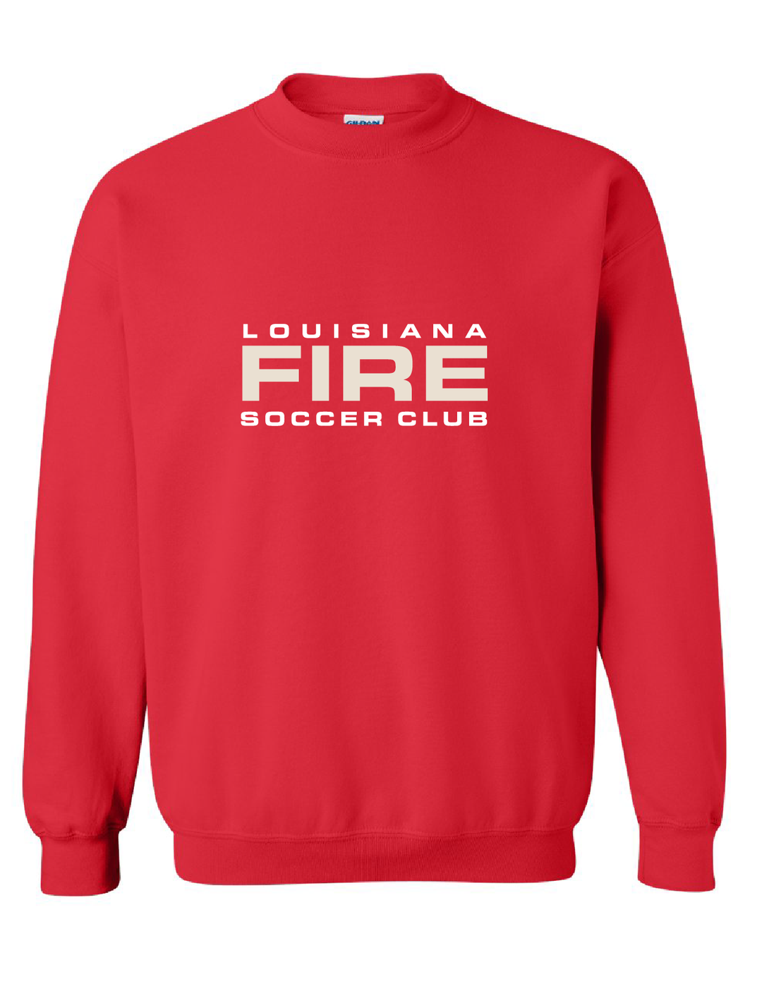 Louisiana Fire Wordmark Sweatshirt Louisiana Fire SC Spiritwear Red Youth Small - Third Coast Soccer