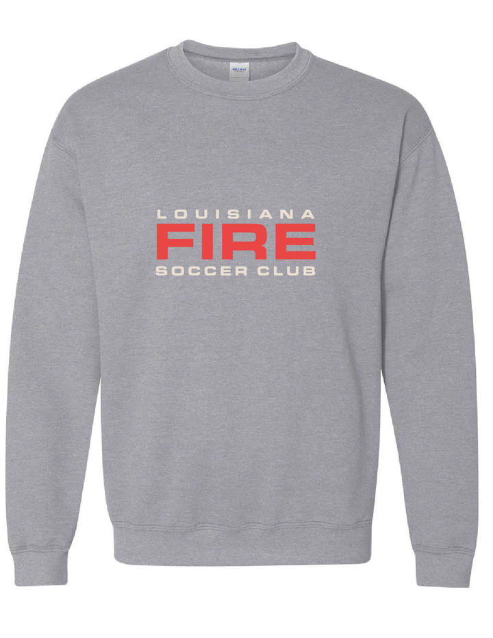 Louisiana Fire Wordmark Sweatshirt Louisiana Fire SC Spiritwear Sport Grey Youth Small - Third Coast Soccer