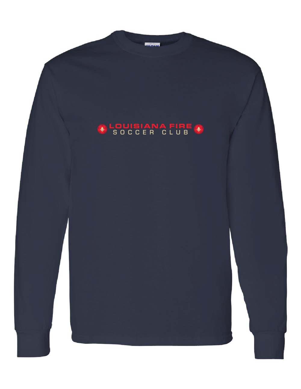 Louisiana Fire Stack LS Tee Louisiana Fire Spiritwear Navy Mens Small - Third Coast Soccer