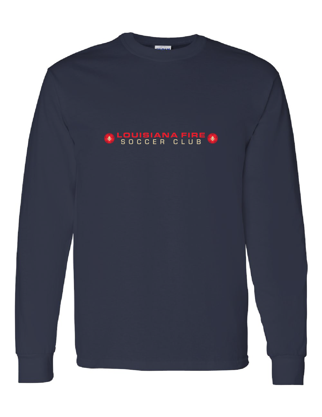 Louisiana Fire Stack LS Tee Louisiana Fire Spiritwear Navy Mens Small - Third Coast Soccer
