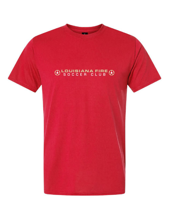 Louisiana Fire Stack Tee Louisiana Fire Spiritwear Red Mens Small - Third Coast Soccer