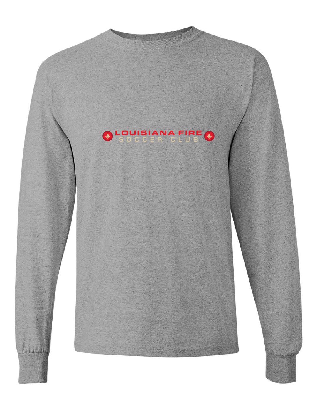 Louisiana Fire Stack LS Tee Louisiana Fire Spiritwear Sport Grey Mens Small - Third Coast Soccer