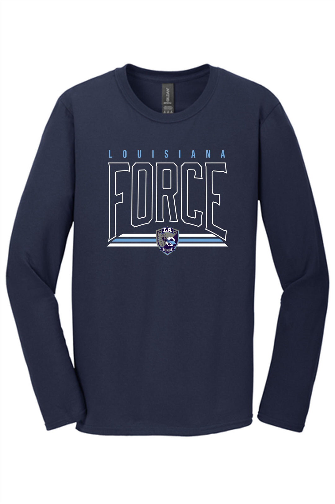 LA FORCE Letter LS T-Shirt LA FORCE Spiritwear Navy Mens Small - Third Coast Soccer