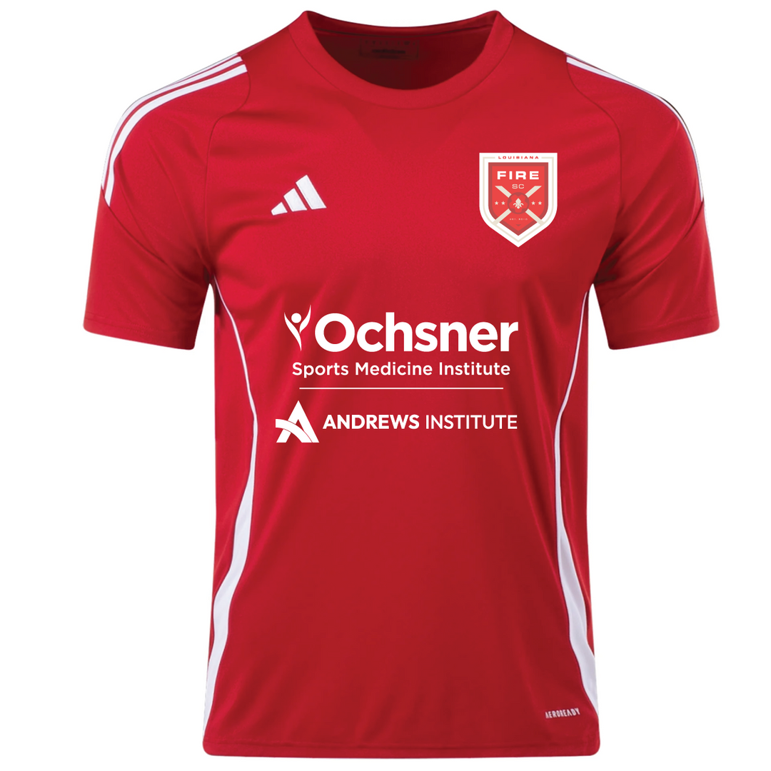 adidas Louisiana Fire Men's Tiro 24 Jersey - Red/White Louisiana Fire 2024-2026   - Third Coast Soccer