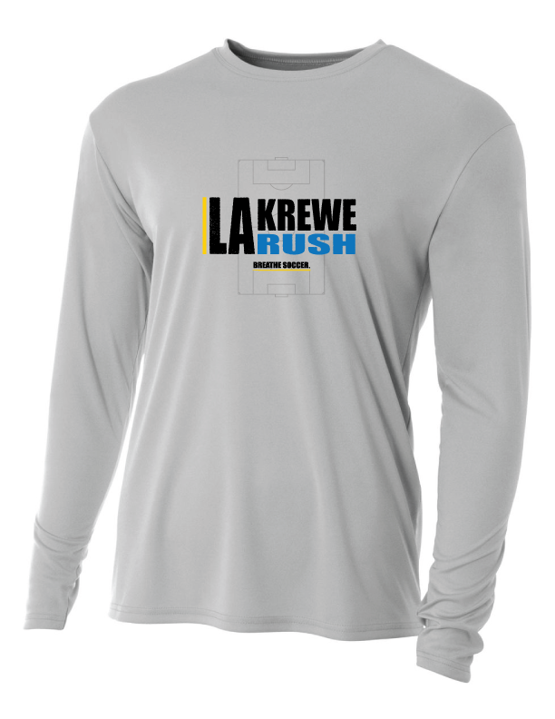A4 La Krewe-Rush Long-Sleeve Shirt - Breathe Soccer - Black, Silver Or White LA KREWE RUSH Silver Mens Small - Third Coast Soccer