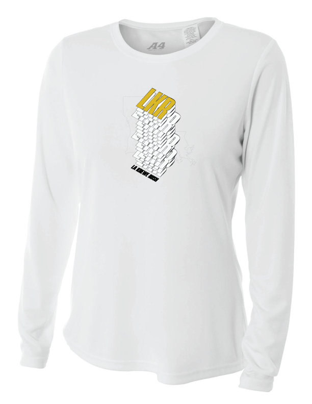 A4 LA Krewe-Rush Long-Sleeve Shirt Stack - Black, Silver Or White LA Krewe Rush Spiritwear White Womens Small - Third Coast Soccer