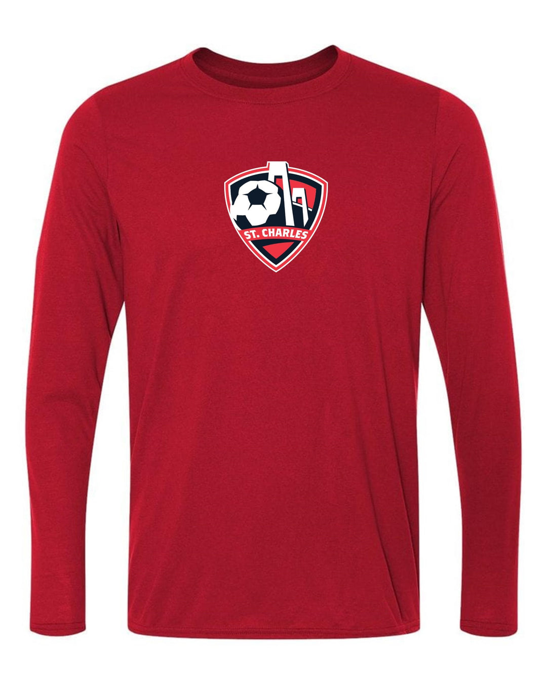 SCSL Long-Sleeve T-Shirt St. Charles Soccer Spiritwear Red Mens Small - Third Coast Soccer