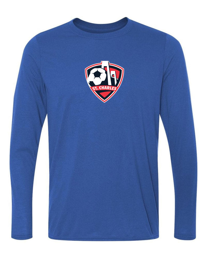 SCSL Long-Sleeve T-Shirt St. Charles Soccer Spiritwear Royal Mens Small - Third Coast Soccer