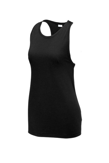 Sport-Tek Women's PosiCharge Wicking Racerback Tank T-Shirts Black Womens XSmall - Third Coast Soccer