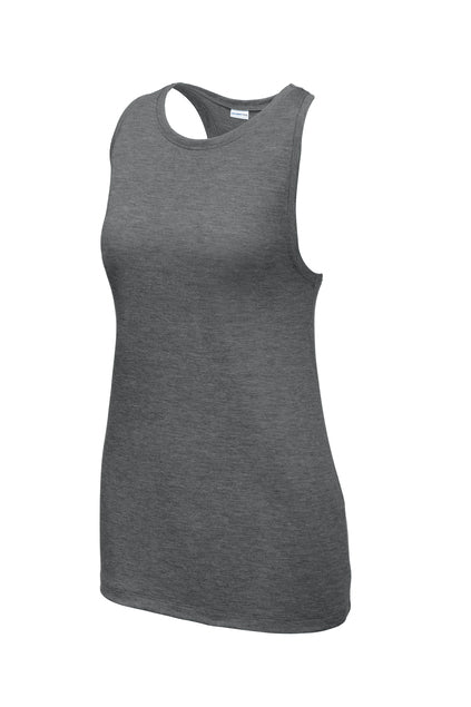 Sport-Tek Women's PosiCharge Wicking Racerback Tank T-Shirts Dark Gray Heather Womens XSmall - Third Coast Soccer