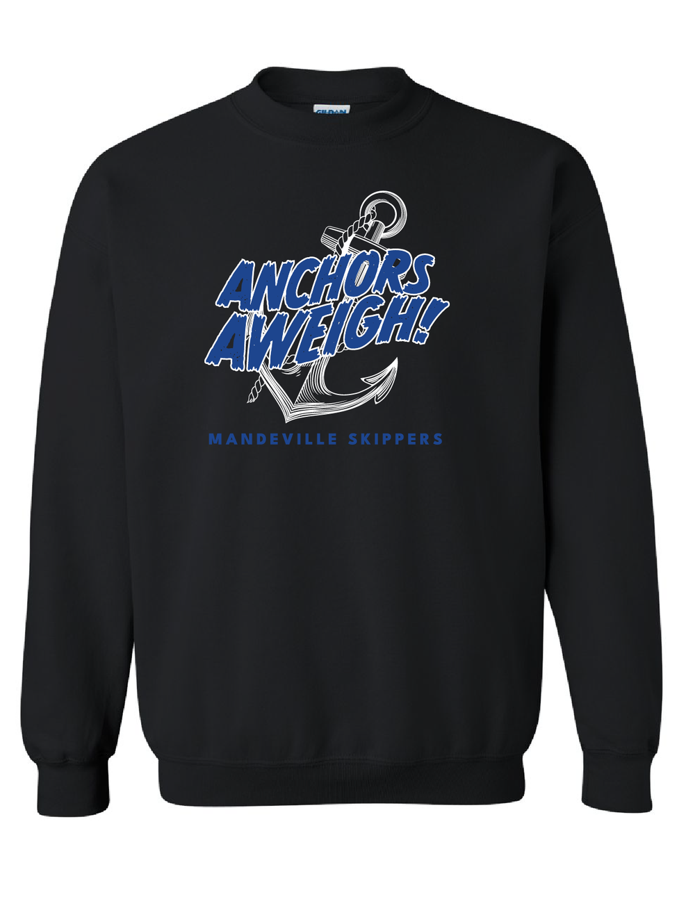 Mandeville HS Anchor Crew Neck Sweatshirt MHS Spiritwear Black Mens Small - Third Coast Soccer