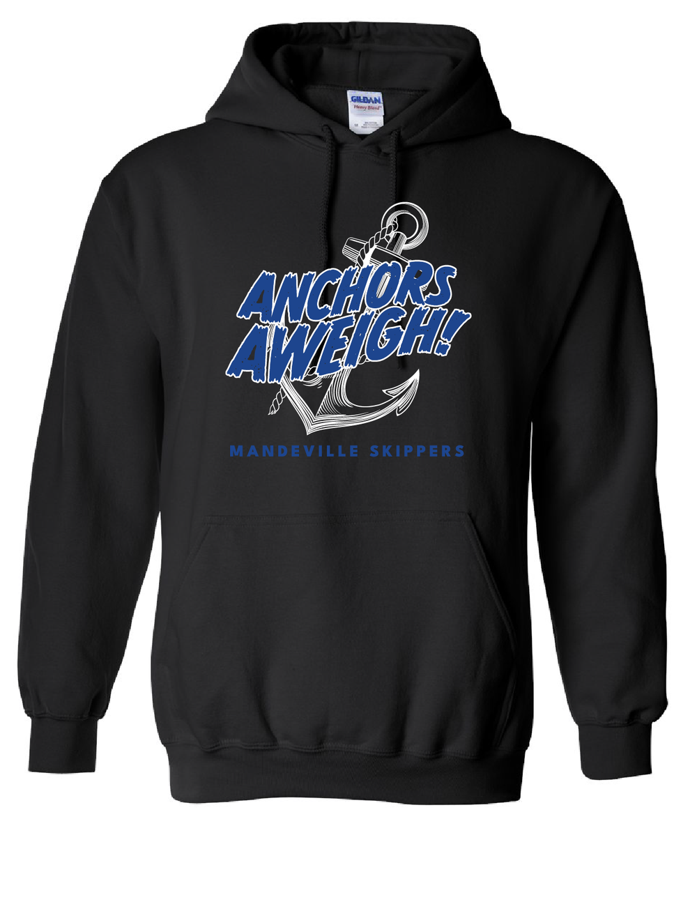 Mandeville HS Anchor Hooded Sweatshirt MHS Spiritwear Black Mens Small - Third Coast Soccer