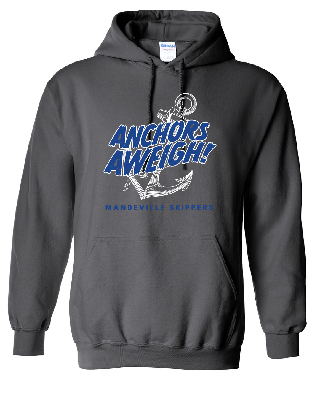 Mandeville HS Anchor Hooded Sweatshirt MHS Spiritwear Graphite Mens Small - Third Coast Soccer