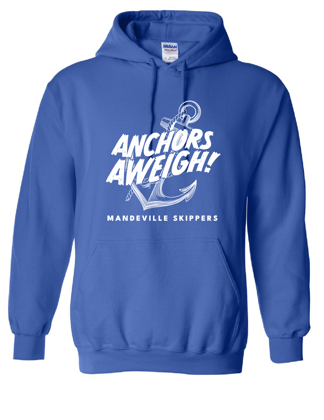 Mandeville HS Anchor Hooded Sweatshirt MHS Spiritwear Royal Mens Small - Third Coast Soccer