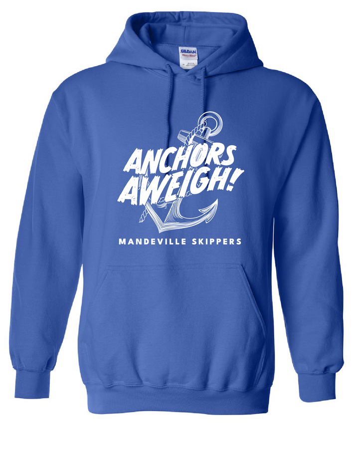 Mandeville HS Anchor Hooded Sweatshirt MHS Spiritwear Royal Mens Small - Third Coast Soccer