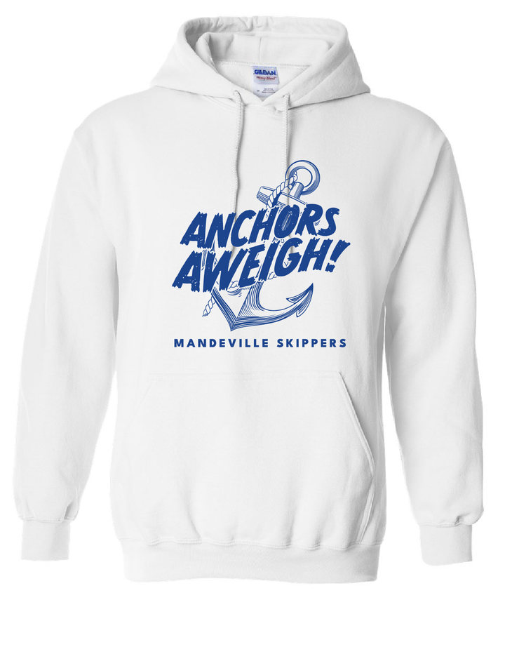 Mandeville HS Anchor Hooded Sweatshirt MHS Spiritwear White Mens Small - Third Coast Soccer
