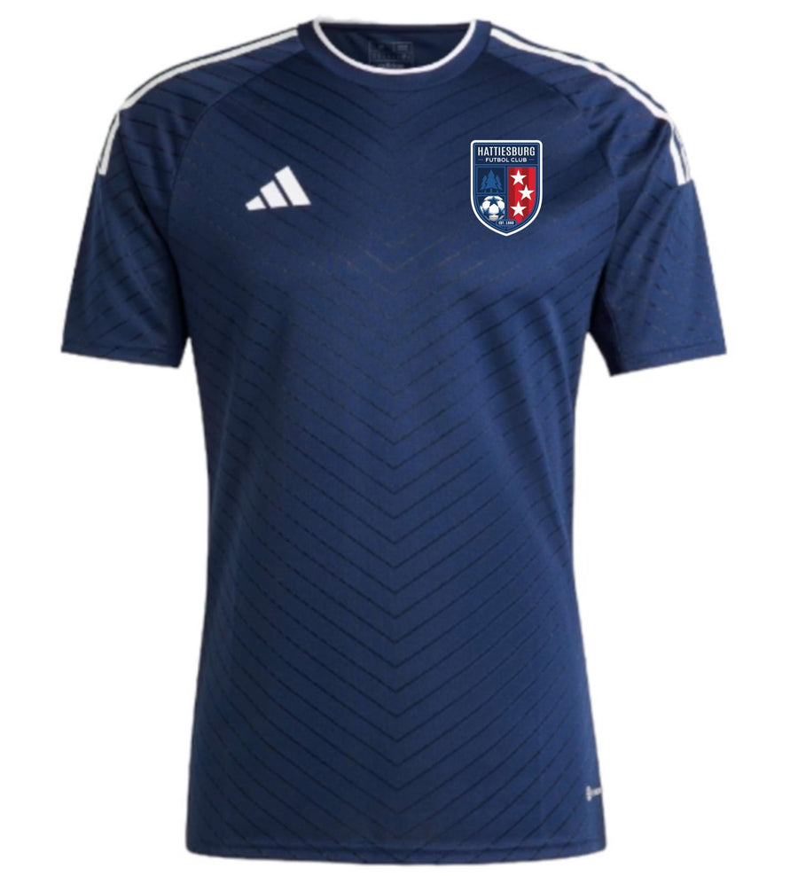 adidas HFC Men's Campeon 23 Jersey - Navy Hattiesburg FC 2023-2025 Team Navy Blue/White Mens Small - Third Coast Soccer