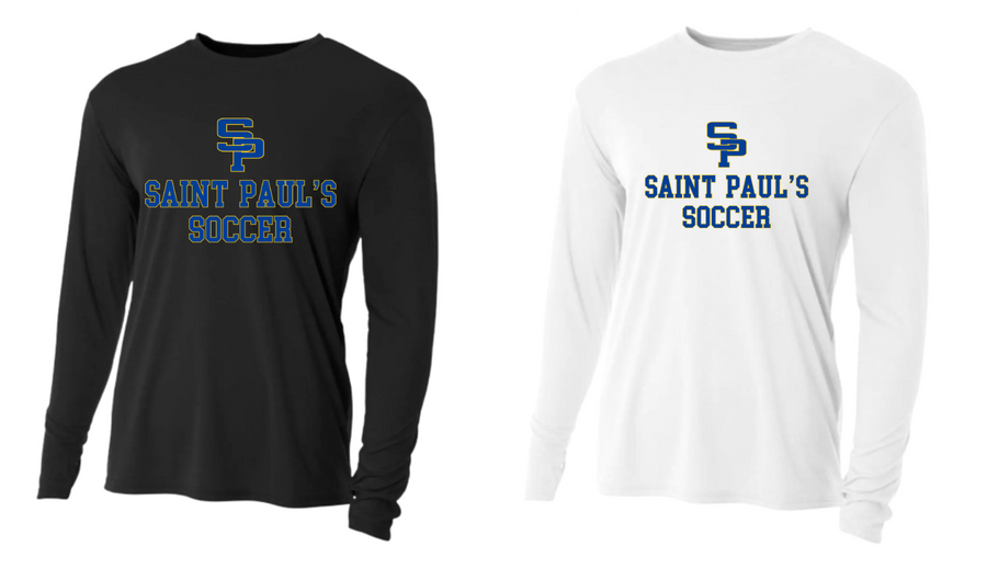 A4 Saint Paul's Cooling Performance Crew Long-sleeve Shirt - Black or White St. Pauls 24 - Third Coast Soccer