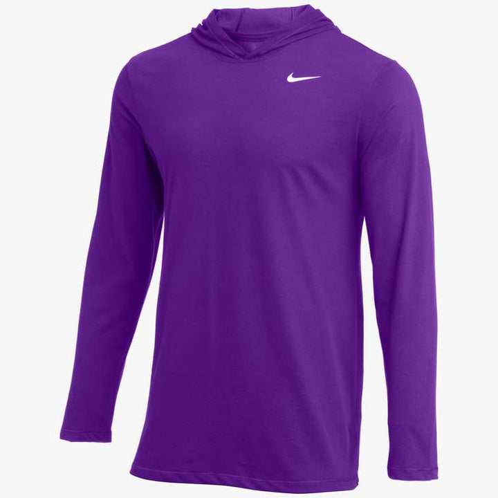 Nike Dry-Fit LS Hoodie Tee Training Wear Court Purple/White Mens Small - Third Coast Soccer