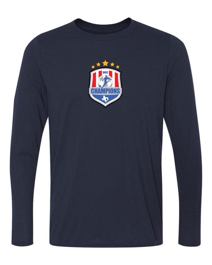 BVFC Long-Sleeve Shirt BVFC Navy Center Chest 6.5" - Third Coast Soccer