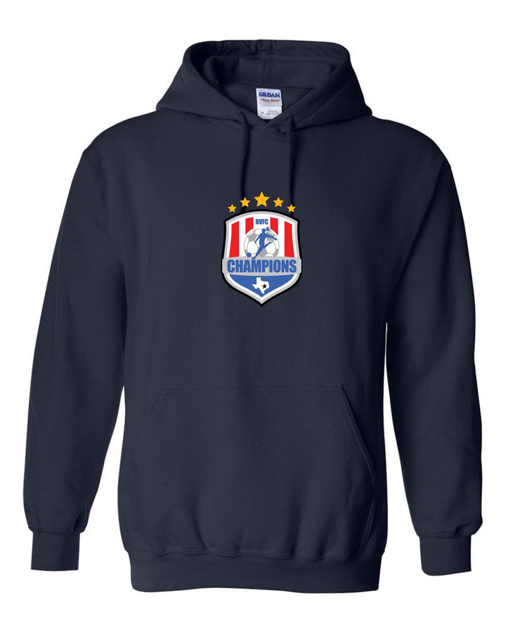 BVFC Hooded Sweatshirt BVFC Navy Center Chest 6.5" - Third Coast Soccer