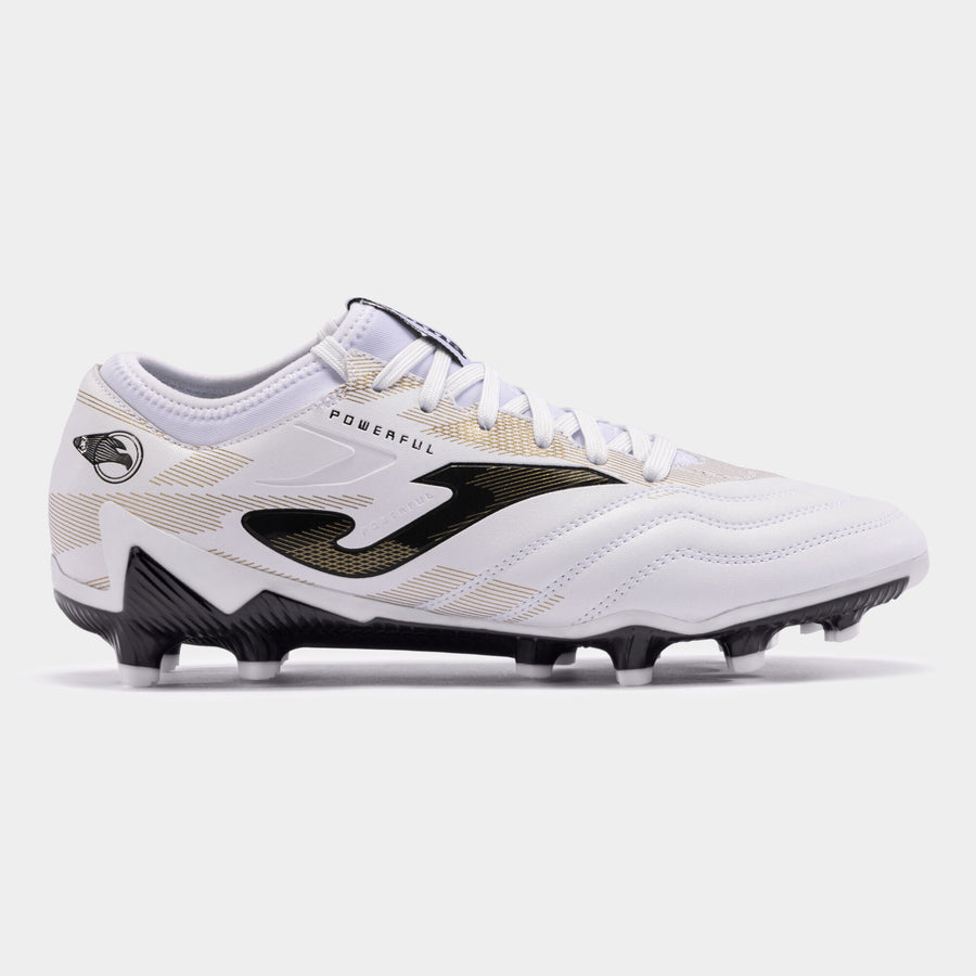 Joma Powerful FG - White/Gold Mens Footwear   - Third Coast Soccer