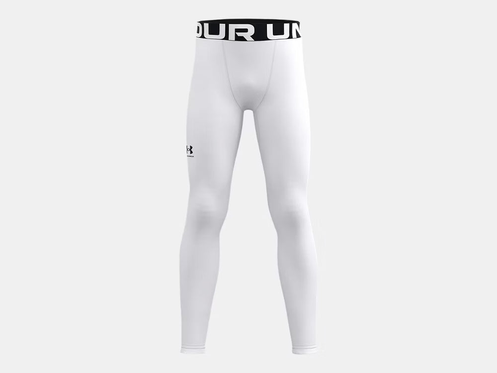 UA ColdGear® Boys' Leggings Training Wear White Youth Small - Third Coast Soccer