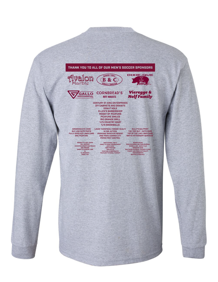 Picayune High School Long-Sleeve Shirt with Sponsors PMHS SW   - Third Coast Soccer