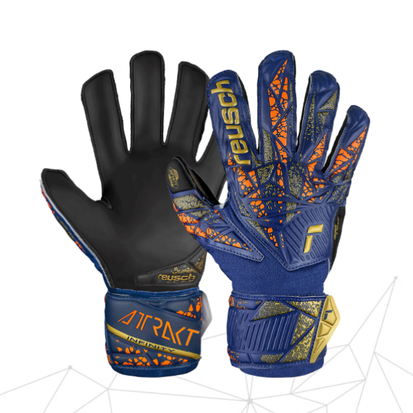 reusch Junior Attrakt Solid Infinity Finger Support Goalkeeper Glove Gloves   - Third Coast Soccer