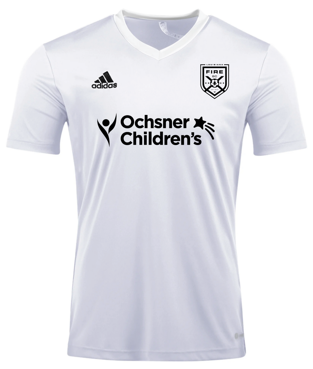 adidas Fire Youth Entrada 22 Recreational Jersey - White Louisiana Fire Rec 24/26 - Third Coast Soccer