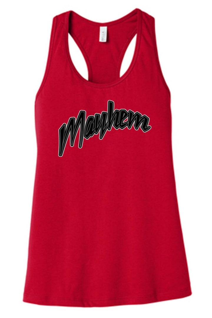 Bella+Canvas Women's Mayhem Baseball Raceback Tank Mayham Baseball Red Womens Small - Third Coast Soccer