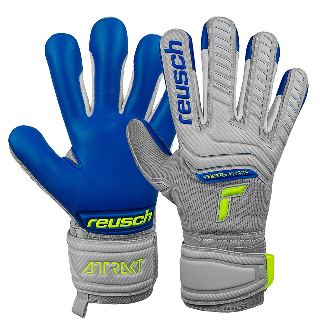 reusch Junior Attrakt Grip Evolution Fingersave Goalkeeper Gloves   - Third Coast Soccer