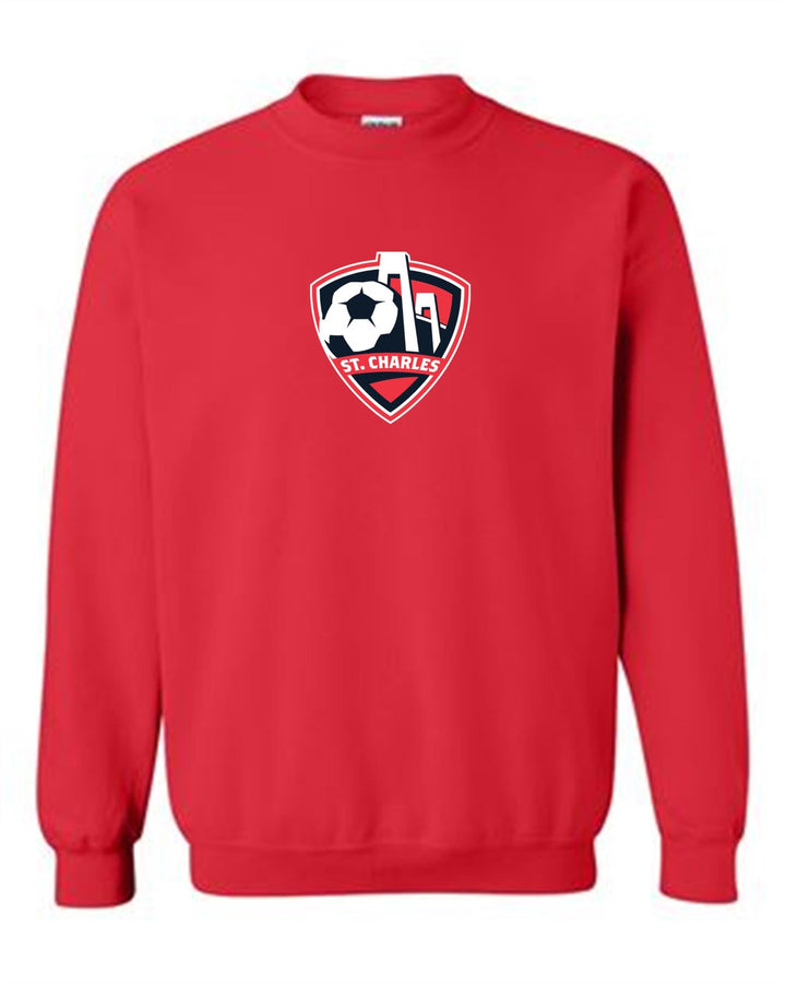 St. Charles Soccer Crew Neck Sweatshirt St. Charles Soccer Spiritwear Red Youth Small - Third Coast Soccer