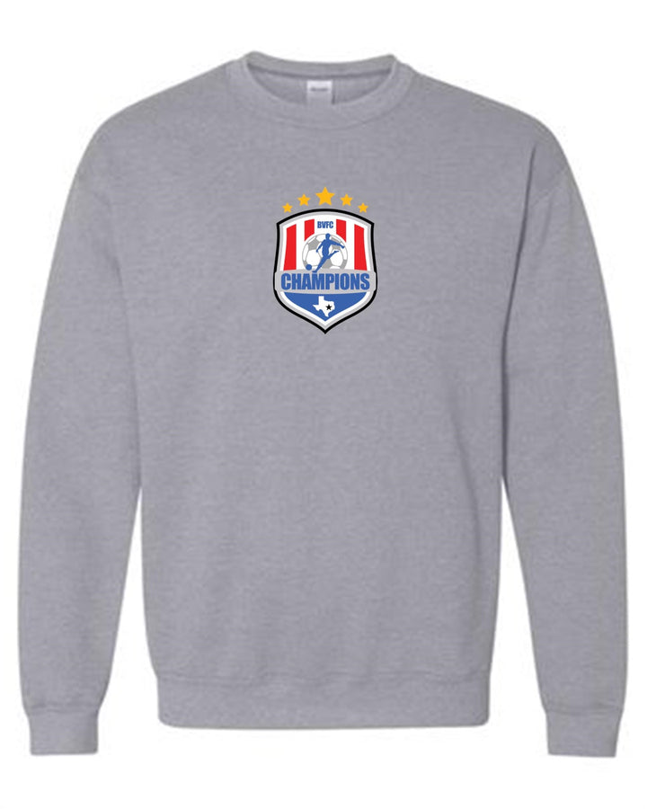 BVFC Crew Neck Sweatshirt BVFC Sport Grey Center Chest 6.5" - Third Coast Soccer