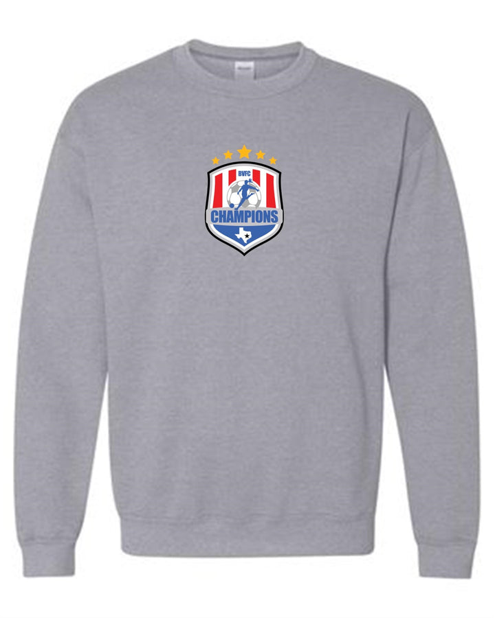 BVFC Crew Neck Sweatshirt BVFC Sport Grey Center Chest 6.5" - Third Coast Soccer